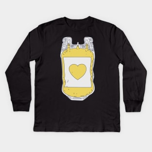 Plasma Donor - Yellow Heart - Plasma Chemist Kids Long Sleeve T-Shirt